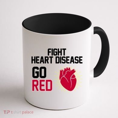 Go Red Fight Heart Health Awareness Coffee Mug back