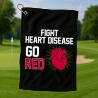 Go Red Fight Heart Health Awareness Golf Towel thumb 1