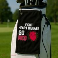 Go Red Fight Heart Health Awareness Golf Towel thumb 2
