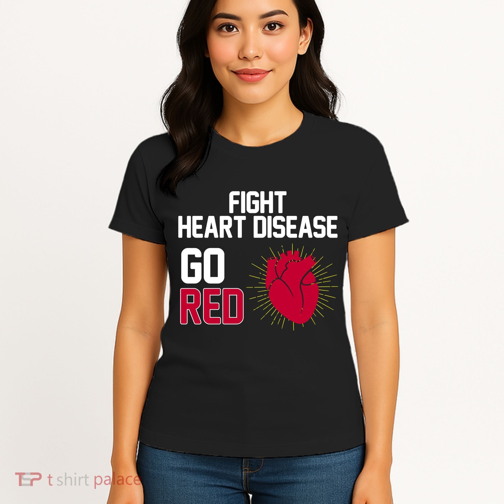 Go Red Fight Heart Health Awareness Women's T-Shirt
