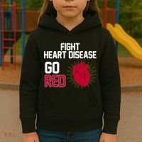 Go Red Fight Heart Health Awareness Kids Hoodie thumb 3