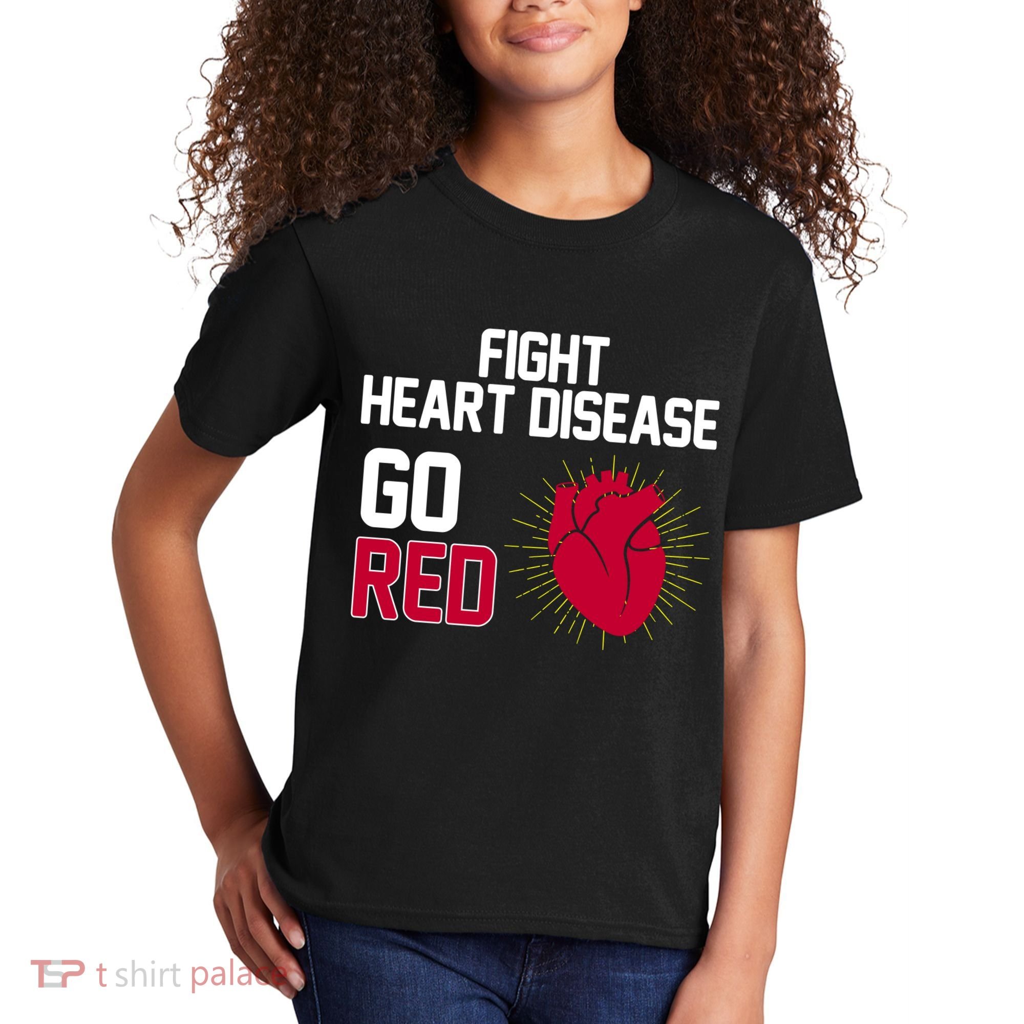 Go Red Fight Heart Health Awareness Kids T-Shirt