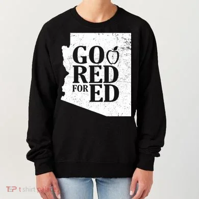 Go Red For Ed Distressed Women's Sweatshirt