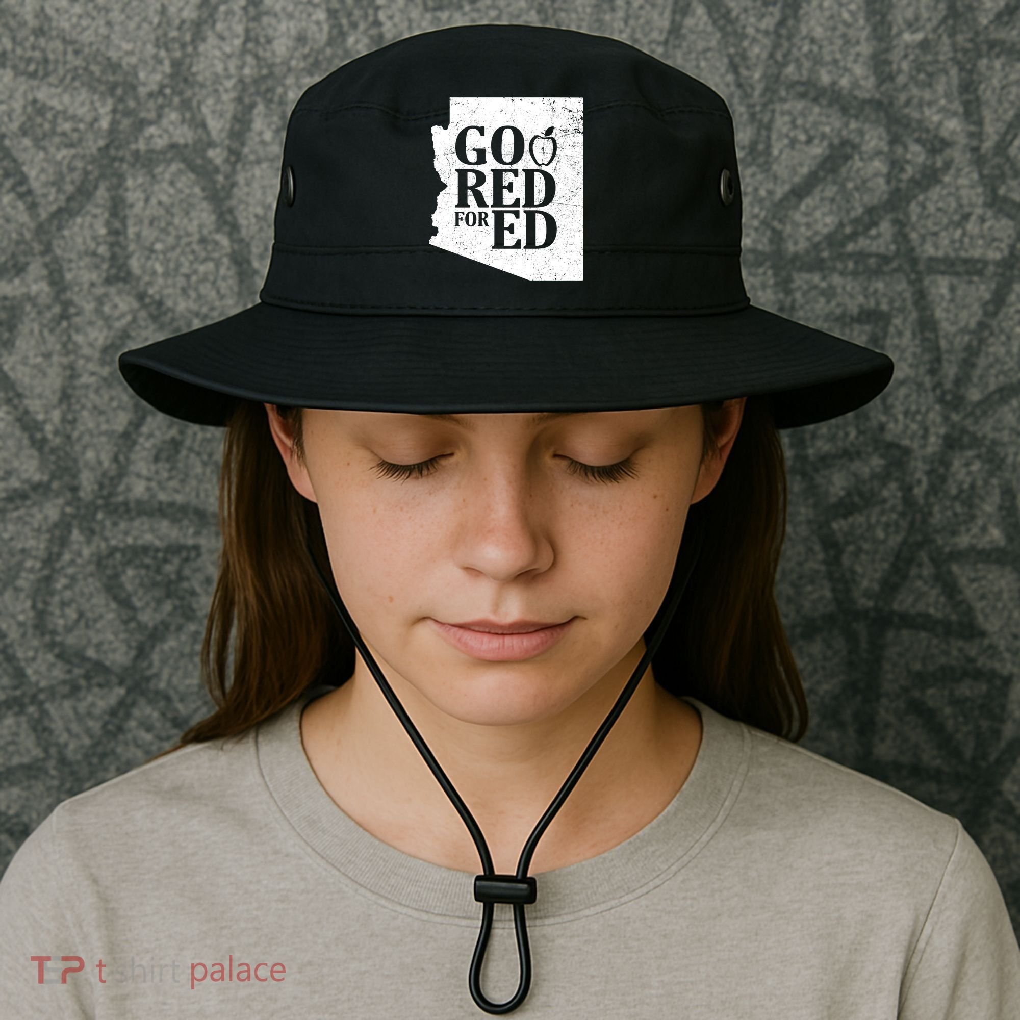 Go Red For Ed Distressed Bucket Hat