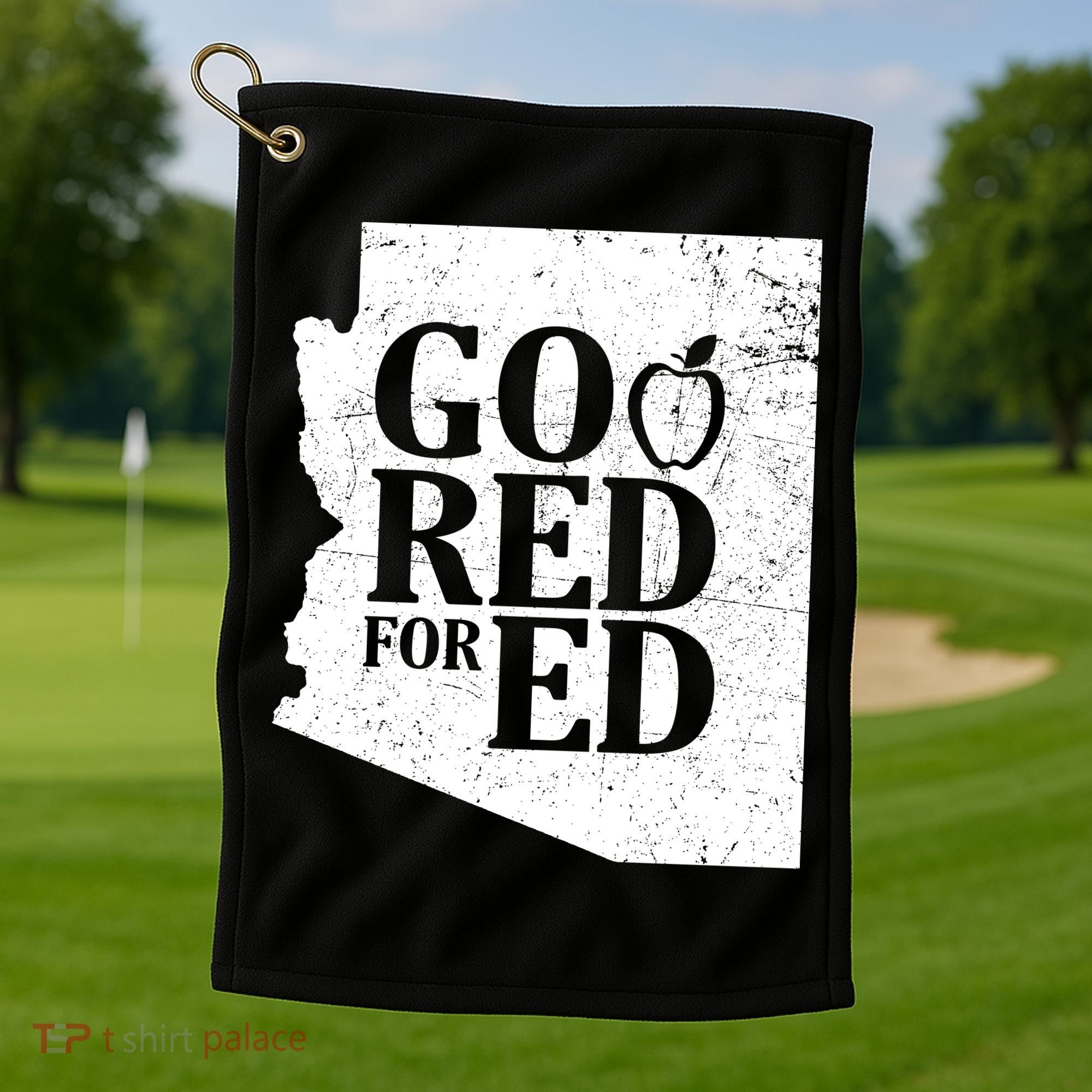 Go Red For Ed Distressed Golf Towel