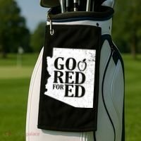 Go Red For Ed Distressed Golf Towel thumb 2