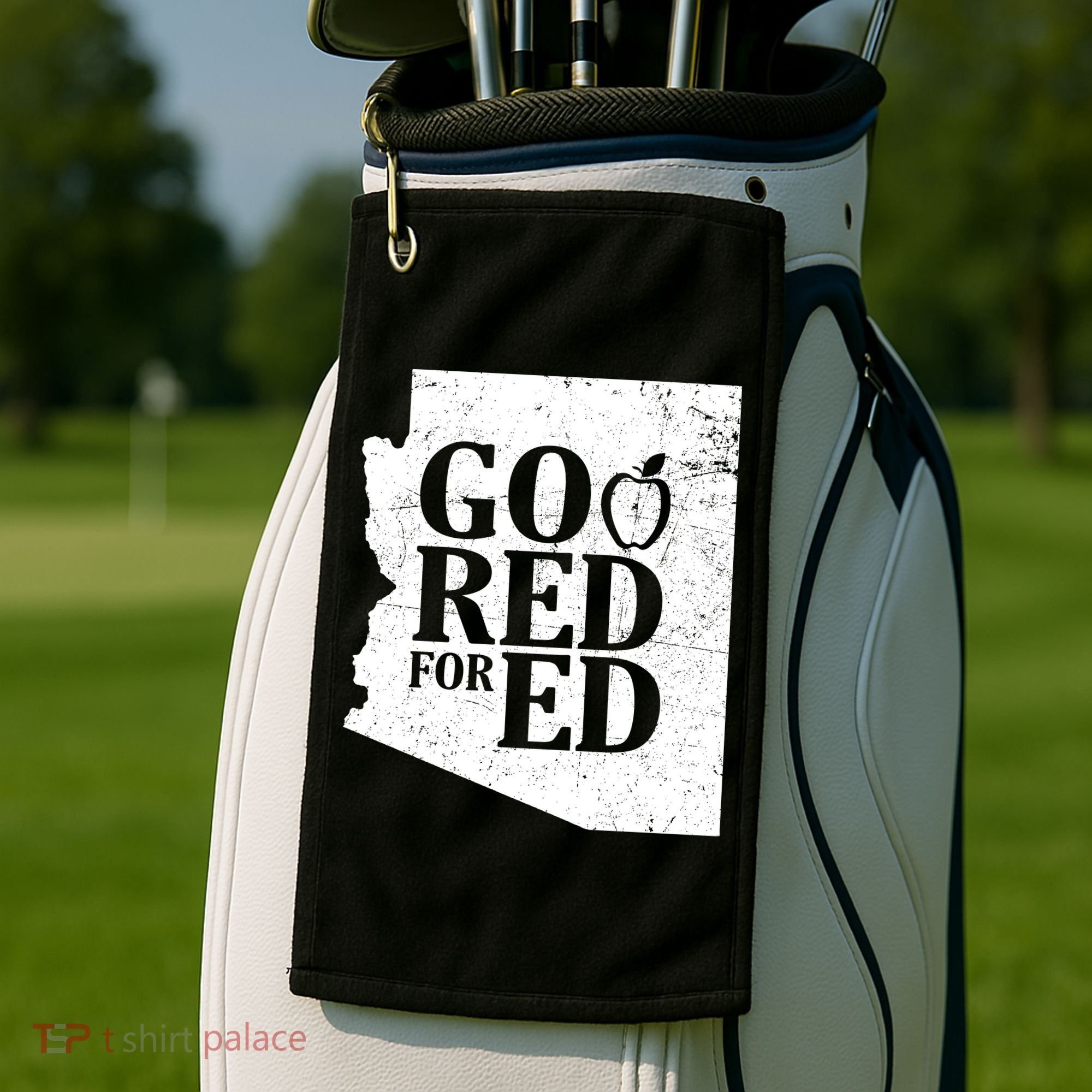 Go Red For Ed Distressed Golf Towel