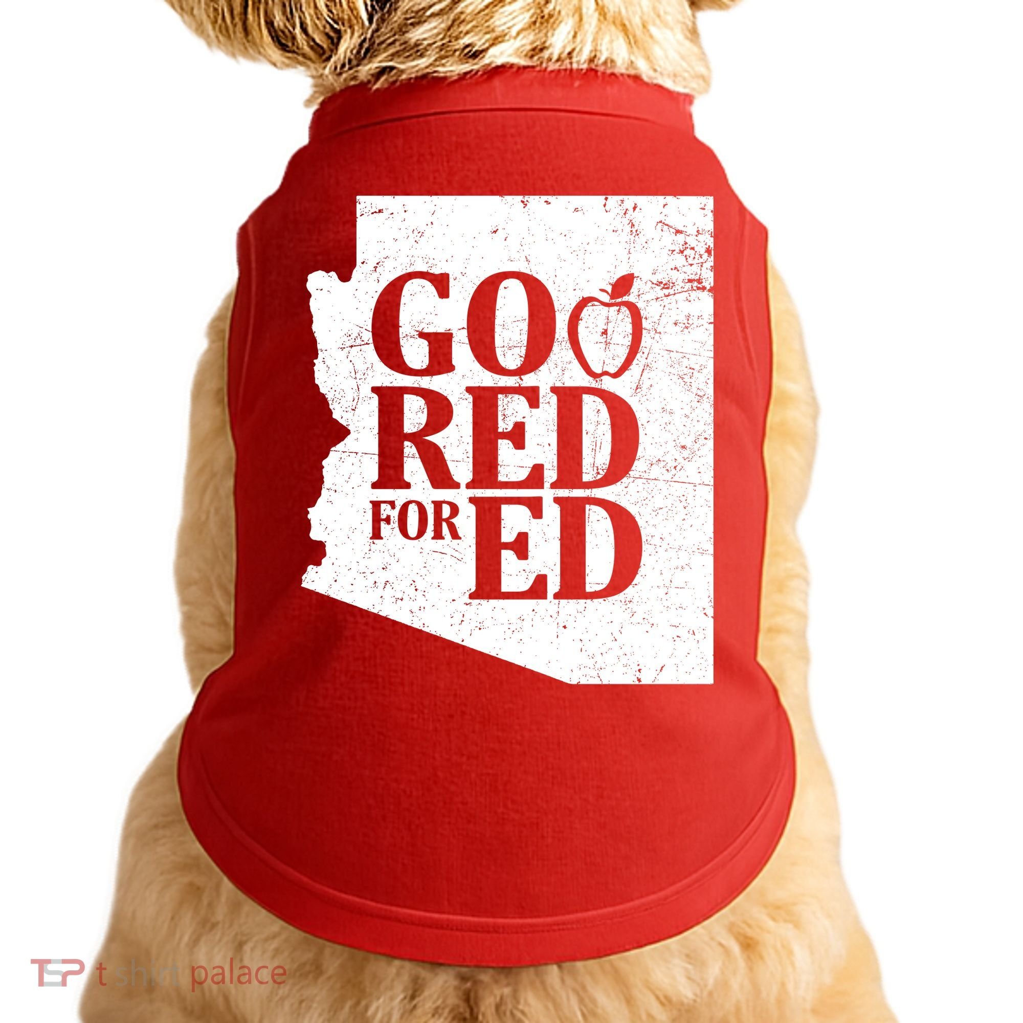 Go Red For Ed Distressed Doggie Tank