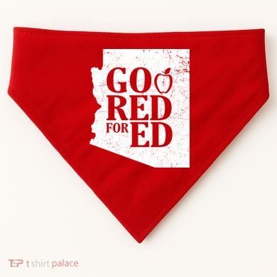 Go Red For Ed Distressed USA-Made Doggie Bandana