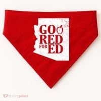 Go Red For Ed Distressed USA-Made Doggie Bandana thumb 0