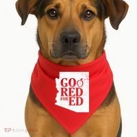 Go Red For Ed Distressed USA-Made Doggie Bandana thumb 1
