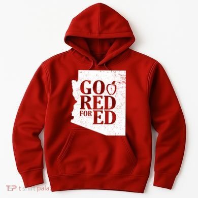 Go Red For Ed Distressed Hoodie