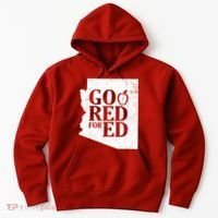 Go Red For Ed Distressed Hoodie thumb 0
