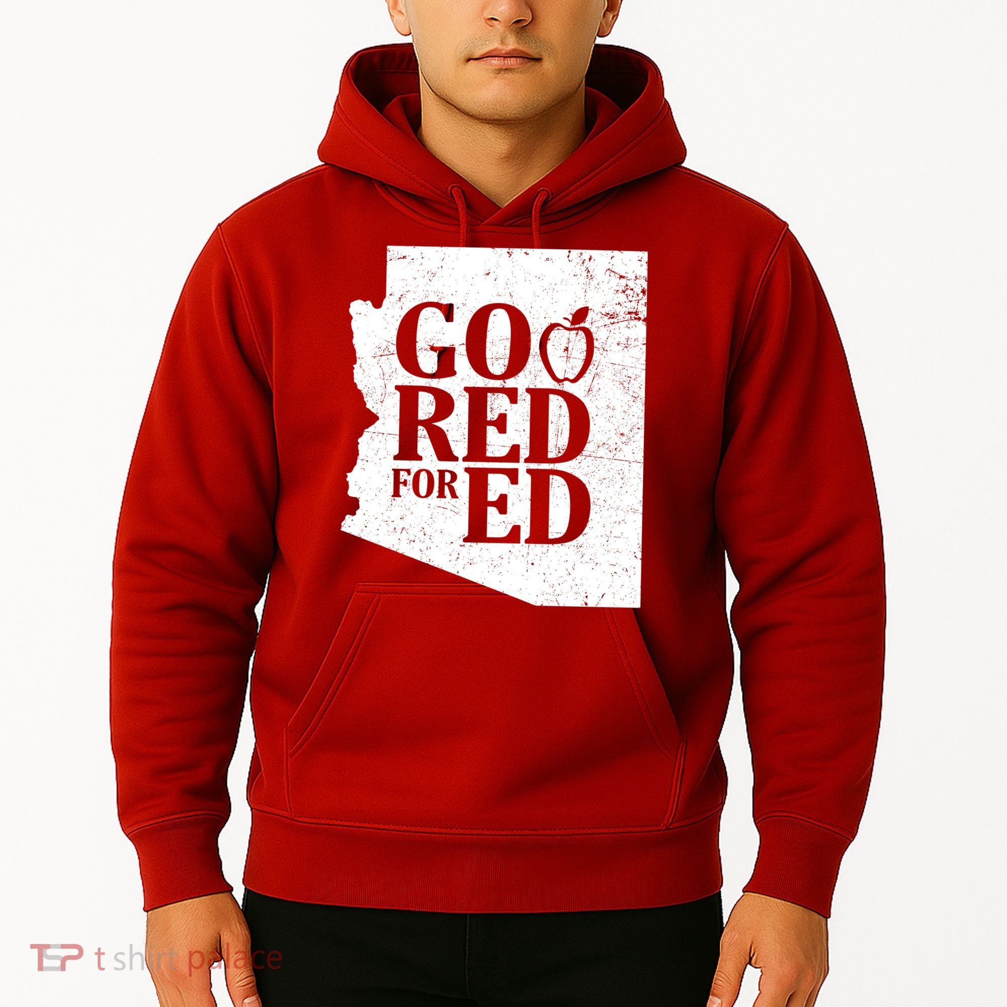 Go Red For Ed Distressed Hoodie