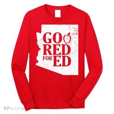 Go Red For Ed Distressed Long Sleeve Shirt