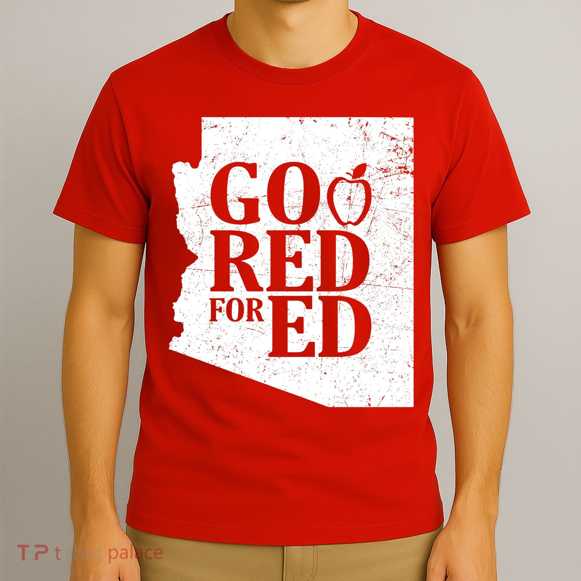 Go Red For Ed Distressed T-Shirt