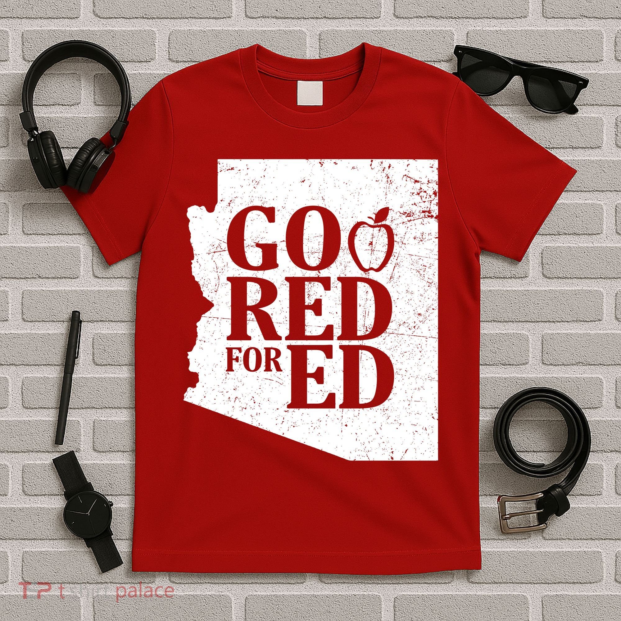Go Red For Ed Distressed T-Shirt