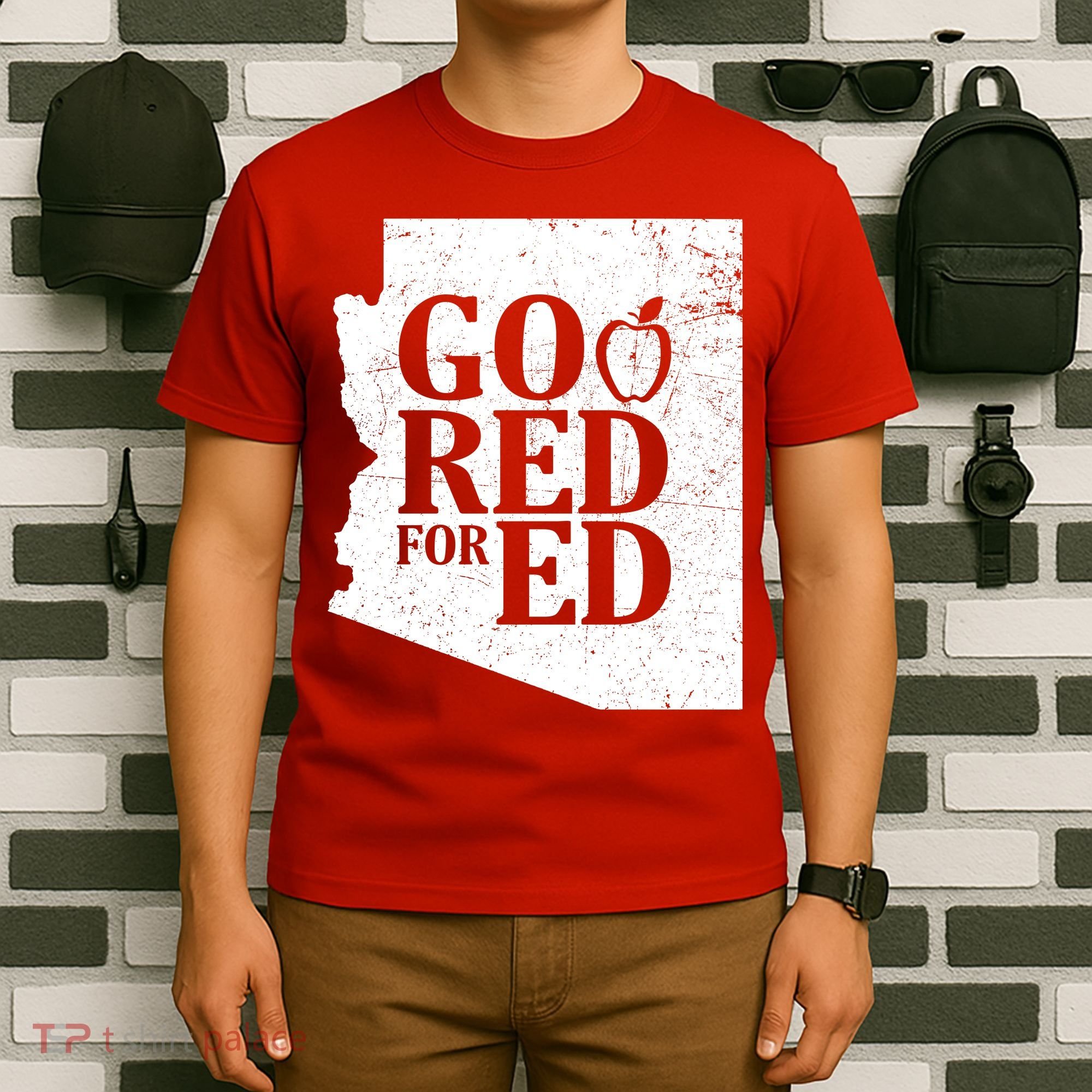 Go Red For Ed Distressed T-Shirt