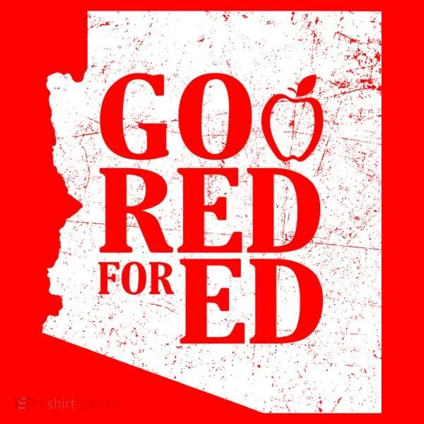 Go Red For Ed Distressed Coaster
