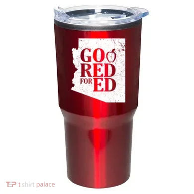 Go Red For Ed Distressed Tumbler