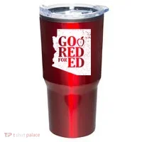 Go Red For Ed Distressed Tumbler thumb 0