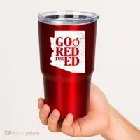 Go Red For Ed Distressed Tumbler thumb 2
