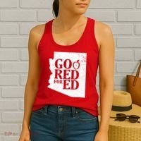 Go Red For Ed Distressed Women's Tank Top thumb 2