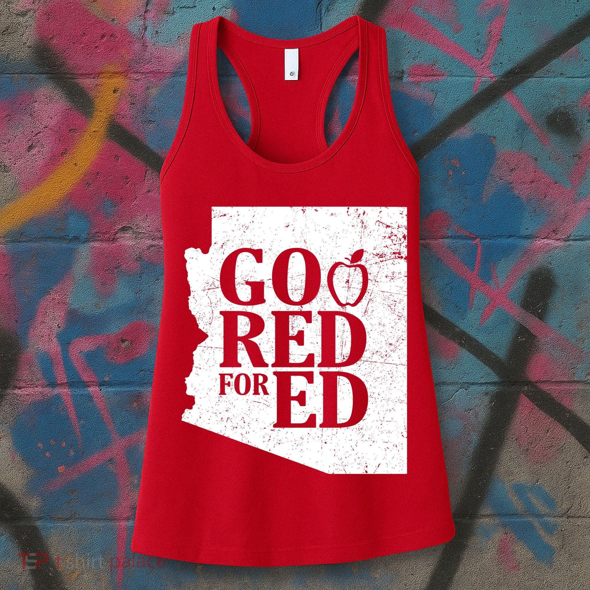 Go Red For Ed Distressed Women's Tank Top