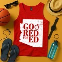Go Red For Ed Distressed Tank Top thumb 4