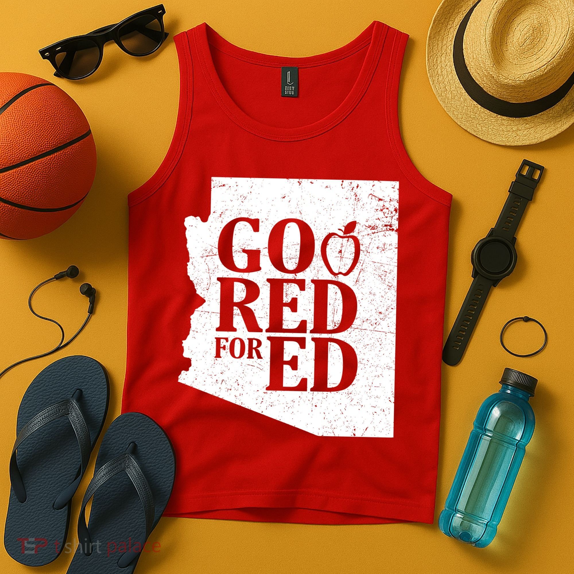 Go Red For Ed Distressed Tank Top