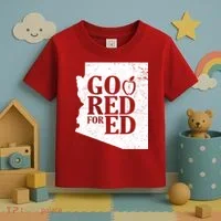 Go Red For Ed Distressed Toddler T-Shirt thumb 3
