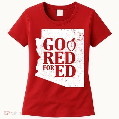 Go Red For Ed Distressed Women's T-Shirt