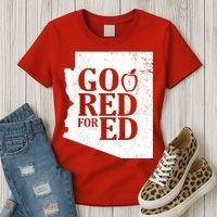 Go Red For Ed Distressed Women's T-Shirt thumb 3