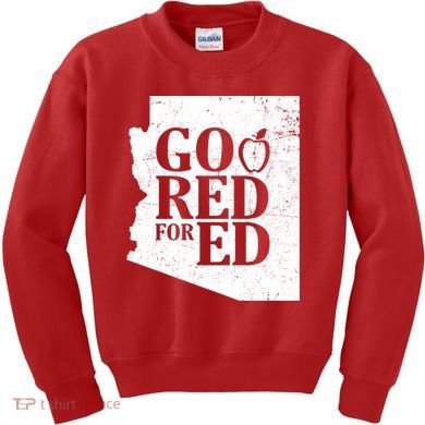 Go Red For Ed Distressed Kids Sweatshirt