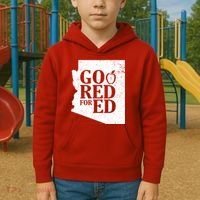 Go Red For Ed Distressed Kids Hoodie thumb 2