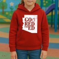 Go Red For Ed Distressed Kids Hoodie thumb 3