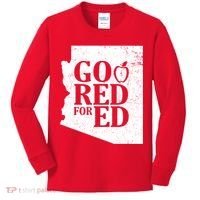 Go Red For Ed Distressed Kids Long Sleeve Shirt thumb 0