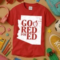 Go Red For Ed Distressed Kids T-Shirt thumb 3