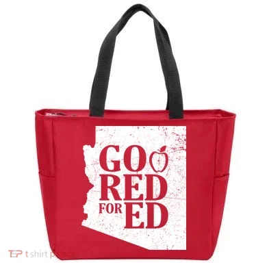 Go Red For Ed Distressed Tote Bag