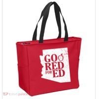 Go Red For Ed Distressed Tote Bag thumb 2