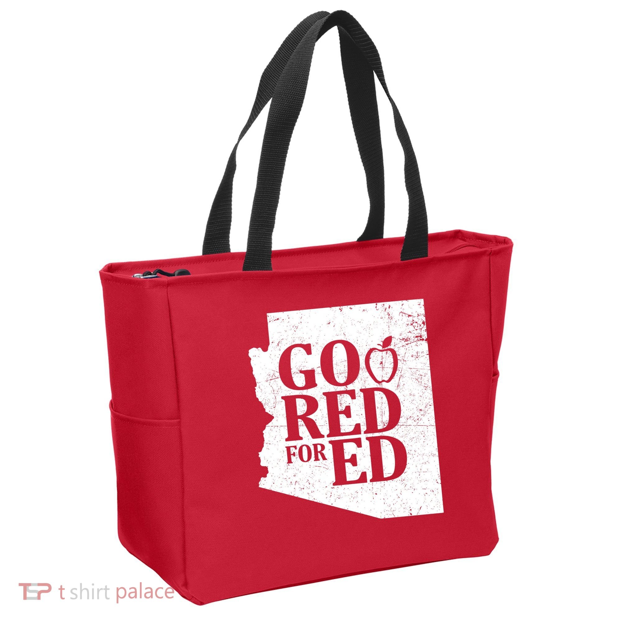 Go Red For Ed Distressed Tote Bag