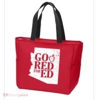 Go Red For Ed Distressed Tote Bag thumb 3