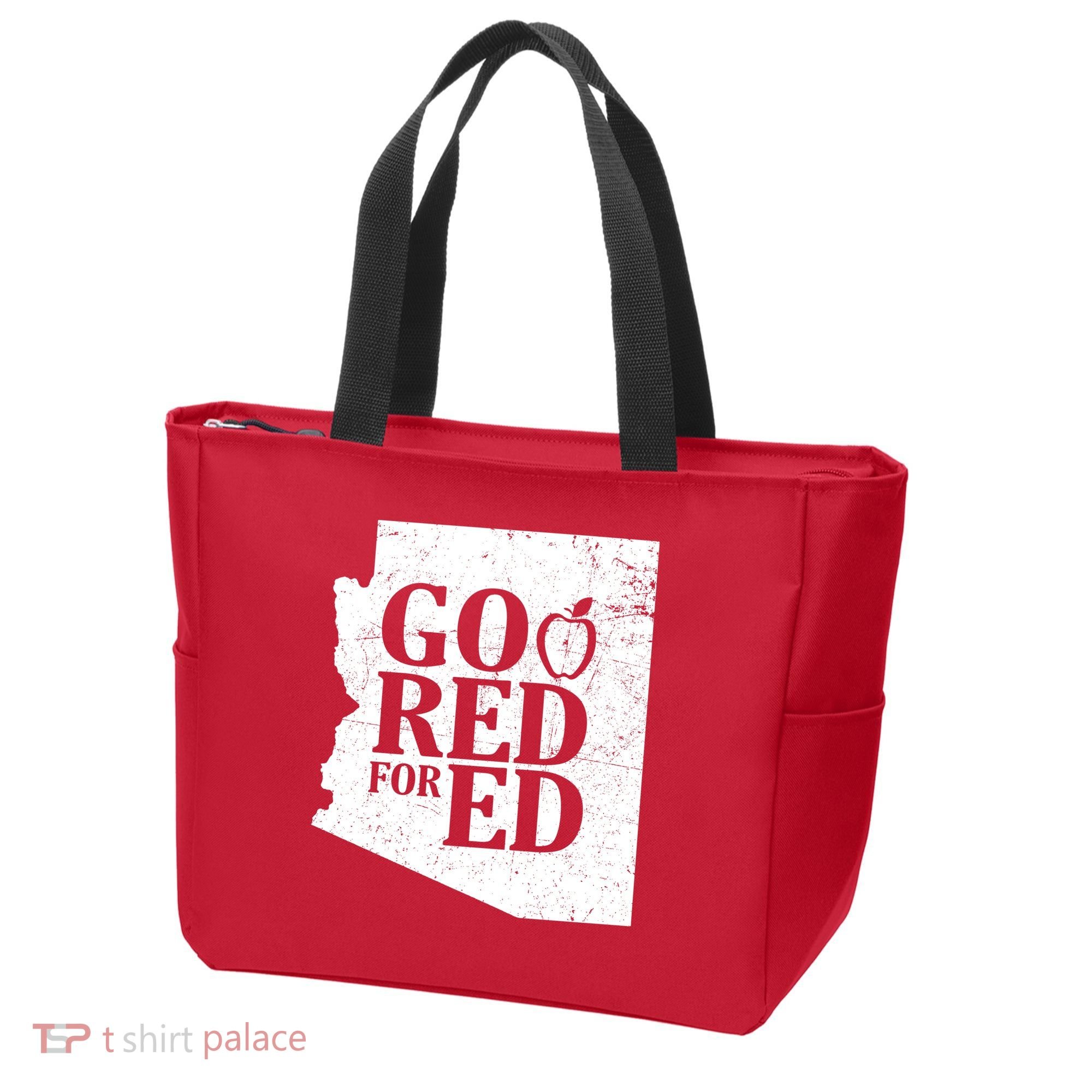 Go Red For Ed Distressed Tote Bag