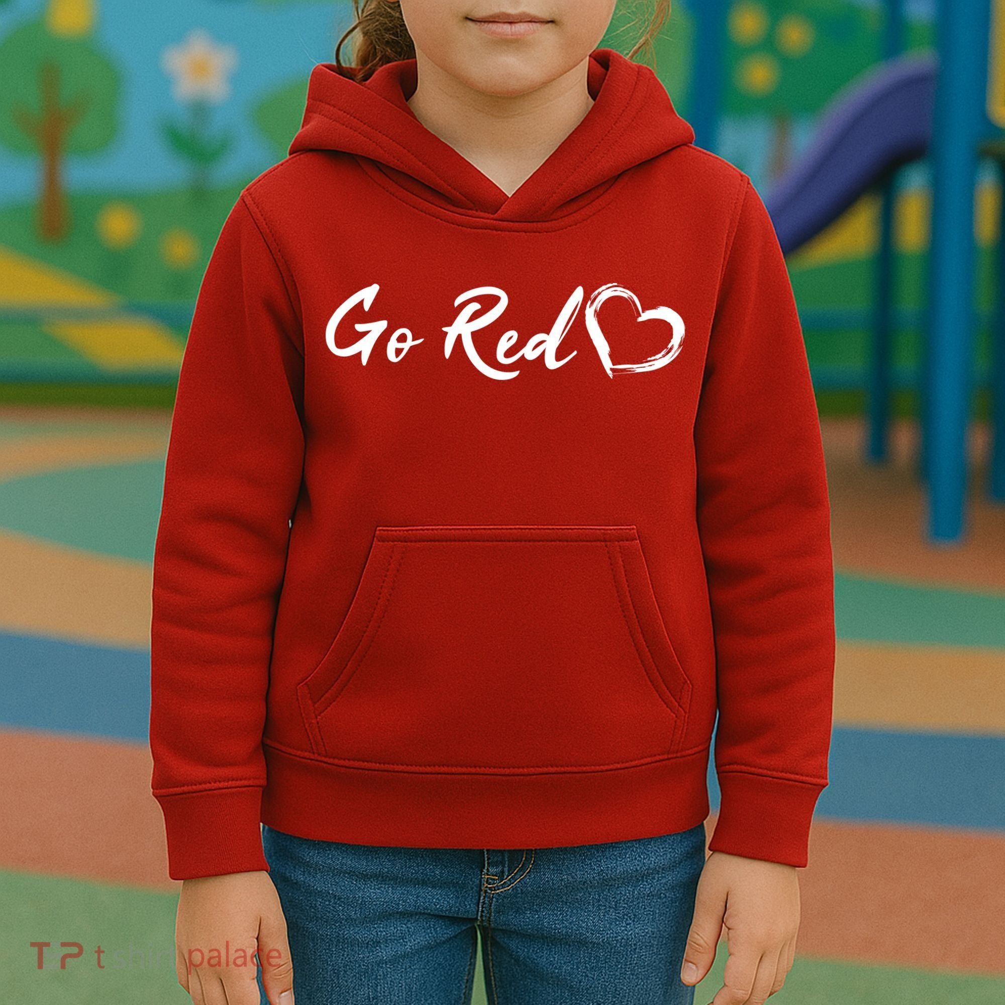 Go Red Heart Disease Awareness Kids Hoodie