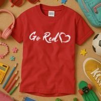 Go Red Heart Disease Awareness Kids T-Shirt thumb 3