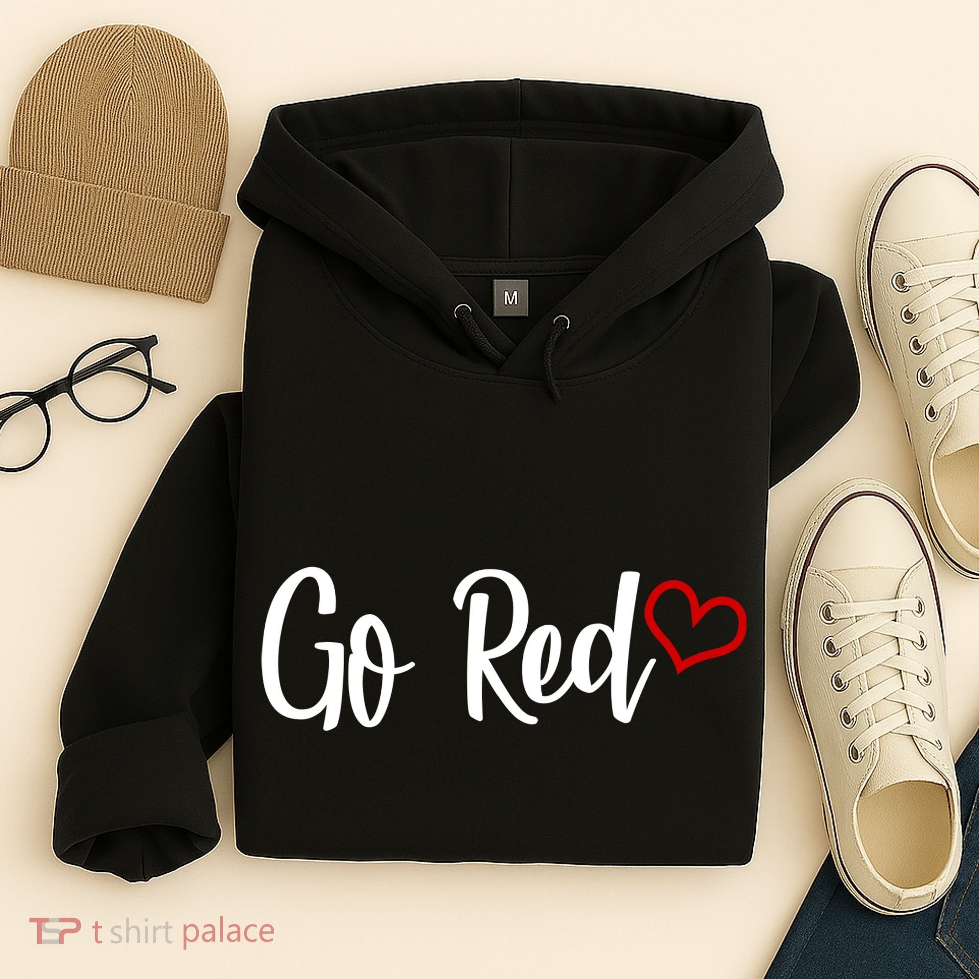 Go Red Heart Health Awareness Logo Hoodie