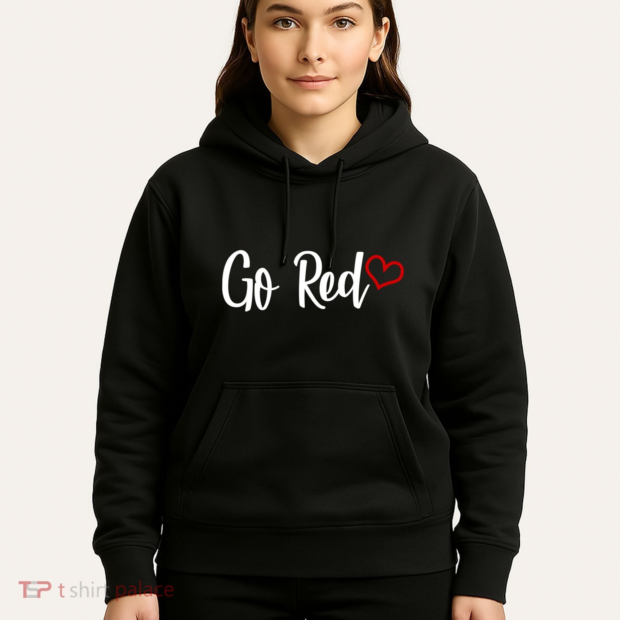 Go Red Heart Health Awareness Logo Hoodie