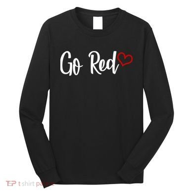 Go Red Heart Health Awareness Logo Long Sleeve Shirt