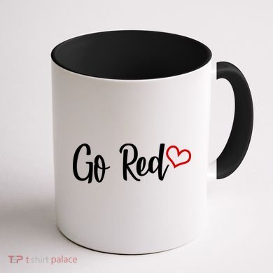 Go Red Heart Health Awareness Logo Coffee Mug back