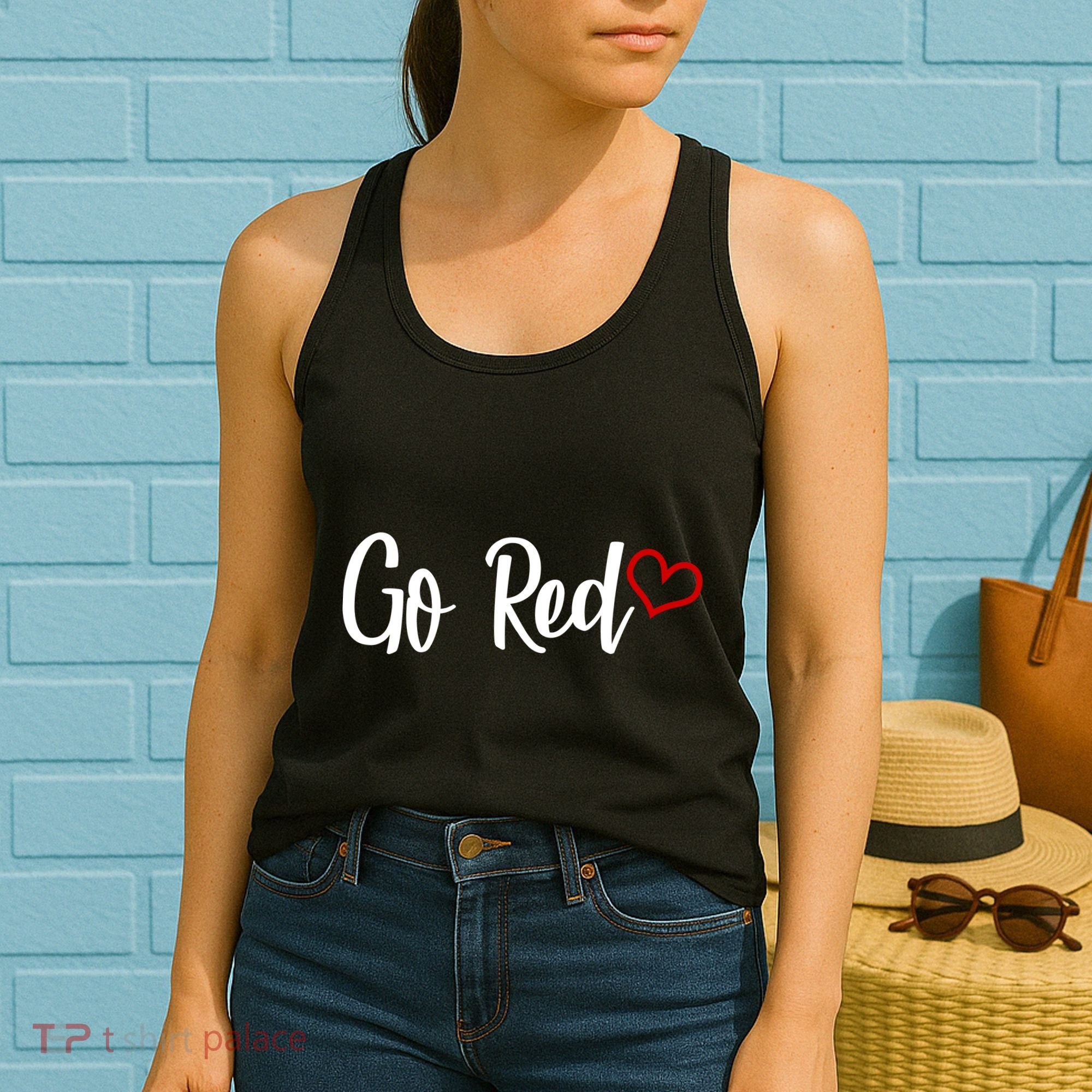 Go Red Heart Health Awareness Logo Women's Tank Top